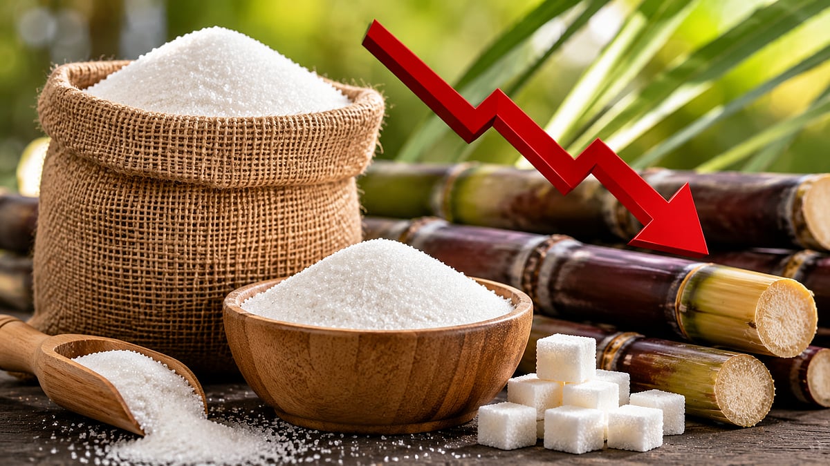 India Ex-Mill Sugar Prices Drop 20%