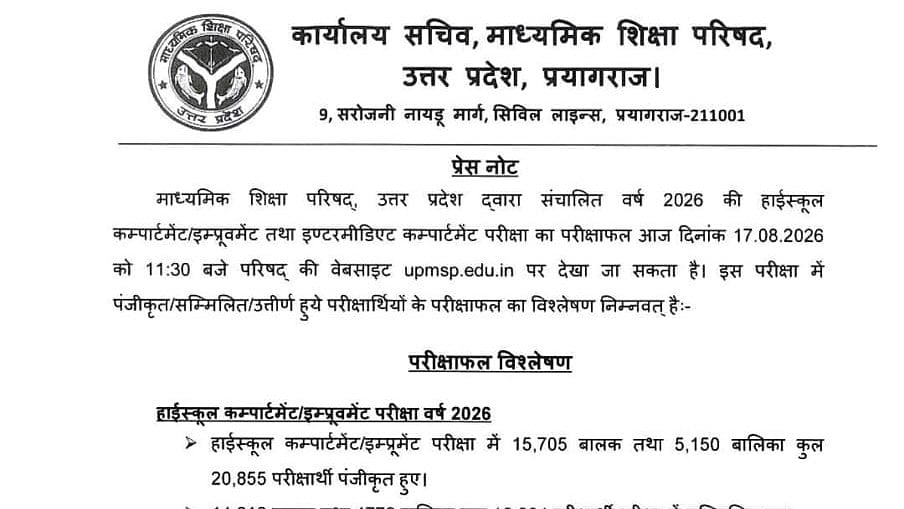 UP Board Declares Class 10, 12 Compartment Results 2026