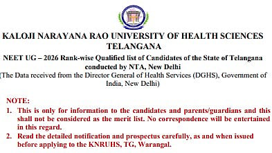 Telangana Releases NEET UG Merit List 2026