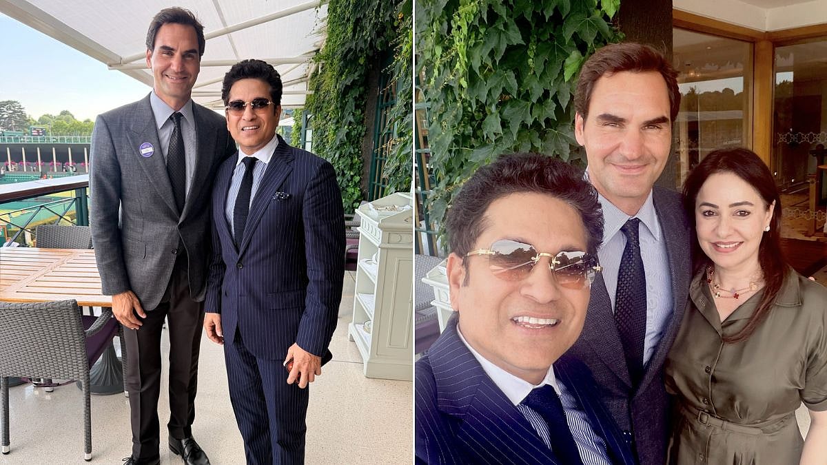 Sachin Tendulkar Meets Roger Federer At Wimbledon