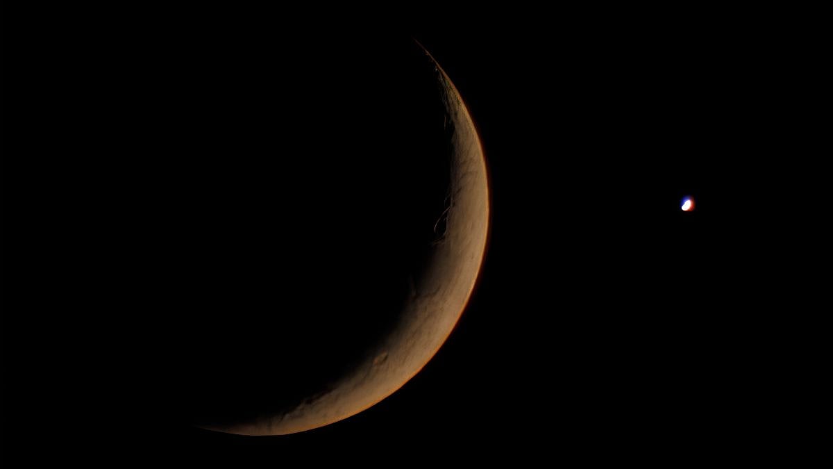 Moon And Venus Shine Together After Sunset