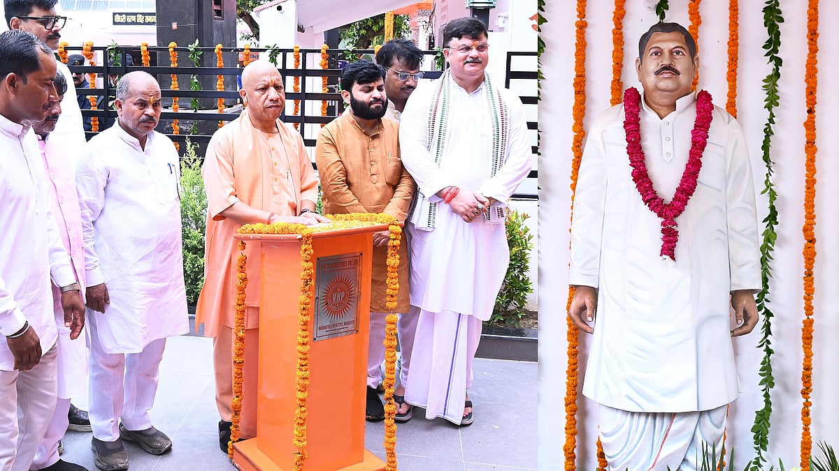 CM Yogi Unveils Statue, Distributes Benefits