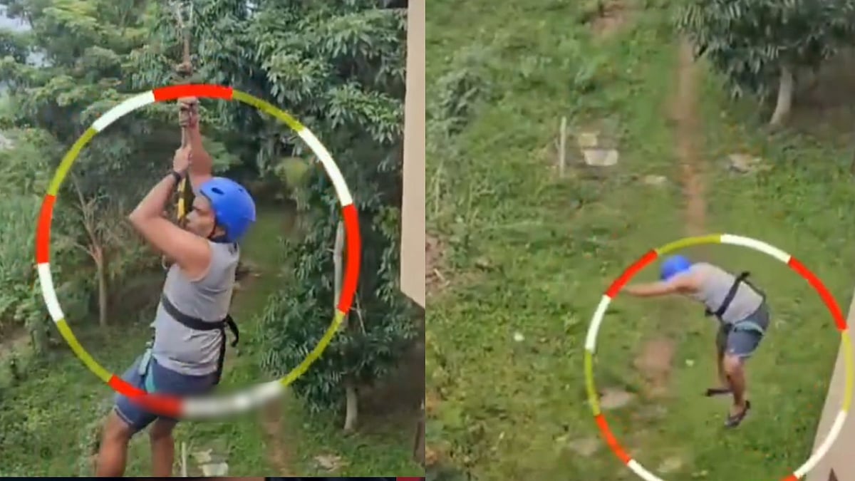 Karnataka Man Falls 40 Feet During Zipline Ride