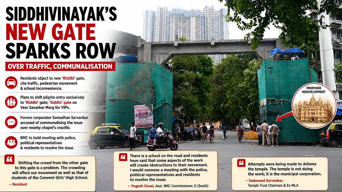 Mumbai Temple Gate Construction Halted Amid Traffic Concerns