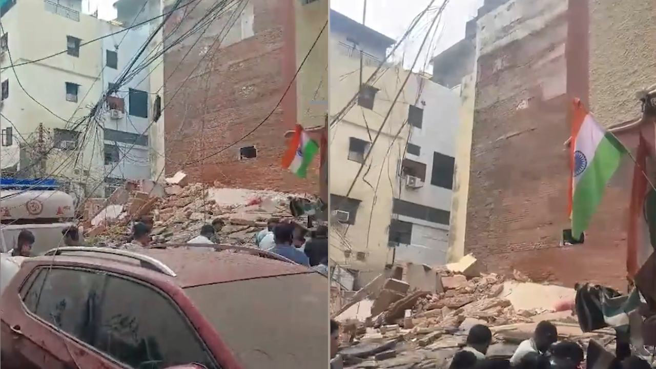 Delhi Building Collapses, Traps Students