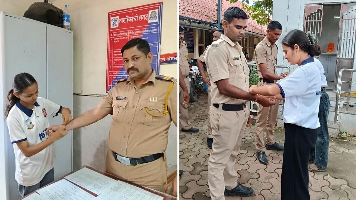Palghar NSS Students Tie Rakhis To Police, Bus Employees