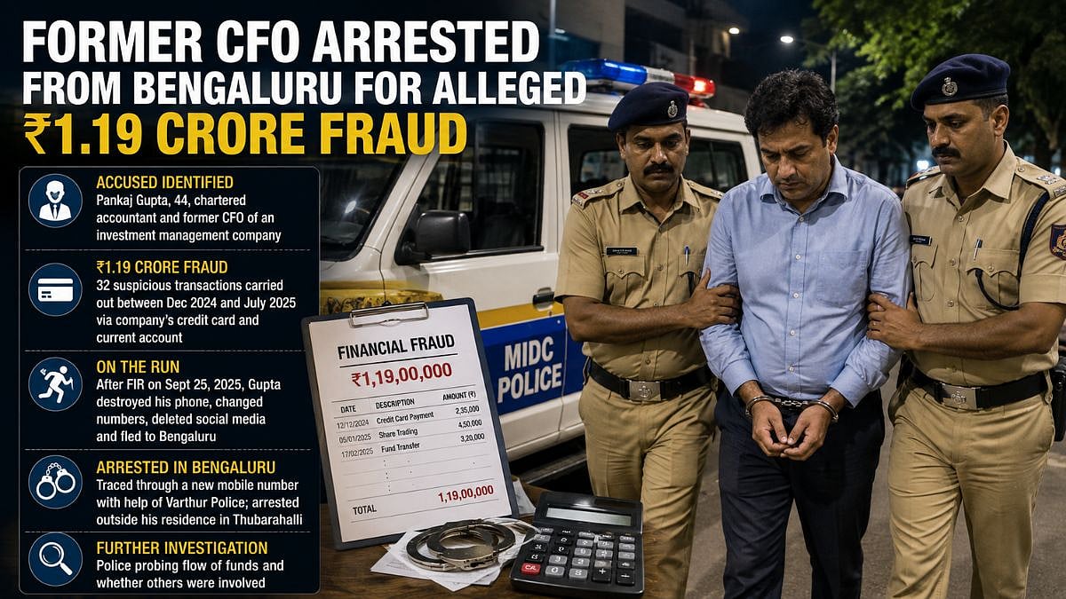 MIDC Police Arrest Ex-CFO In ₹1.19 Crore Fraud Case