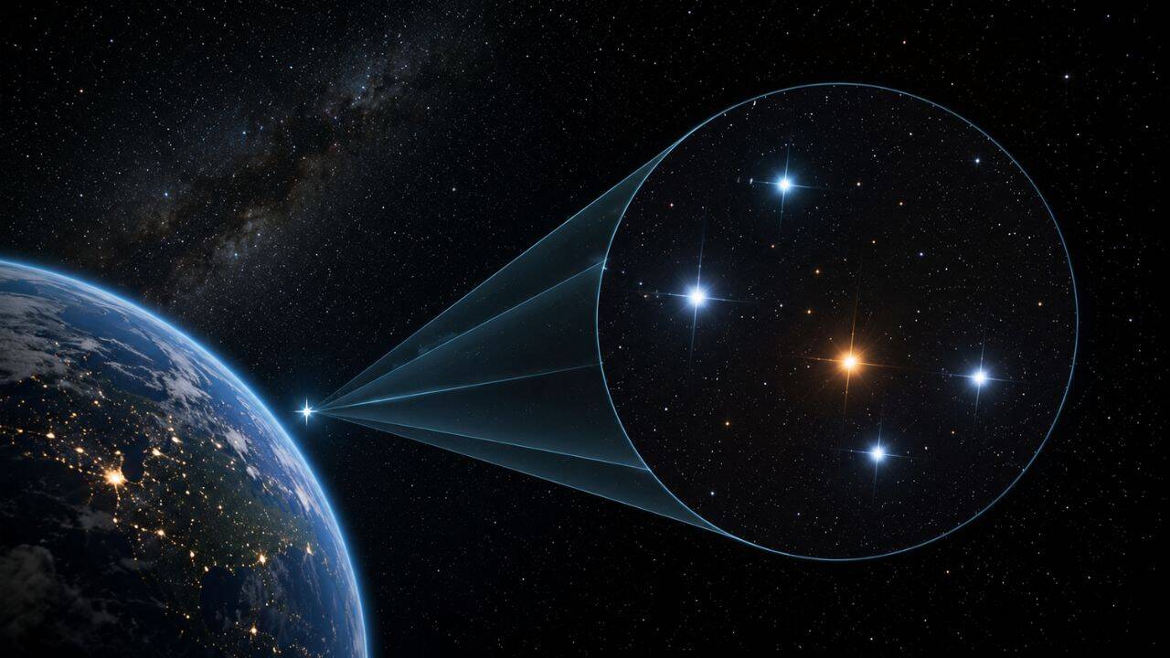 Hubble Finds 4 Hidden Stars 65 Light-Years Away