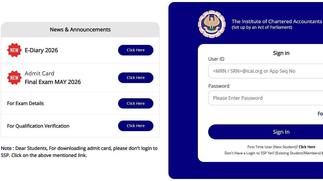 ICAI Releases CA September 2026 Admit Cards