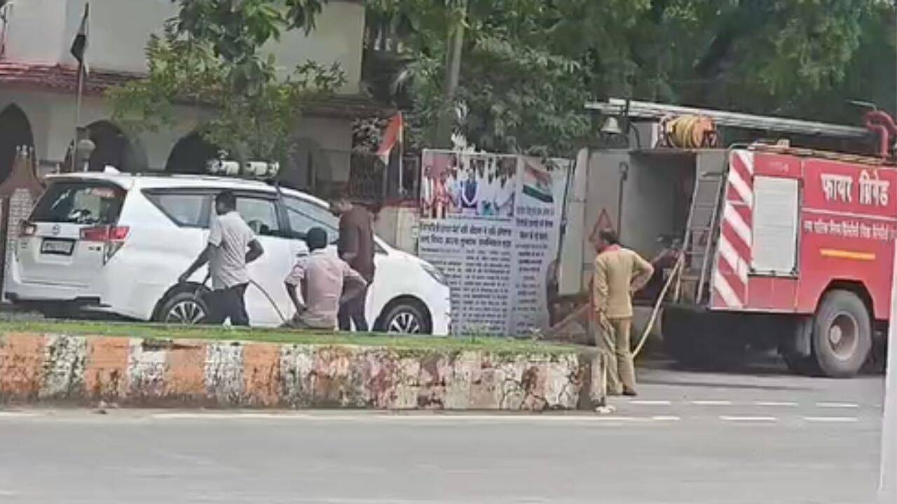 BJP MLA's Car Washed by Fire Brigade